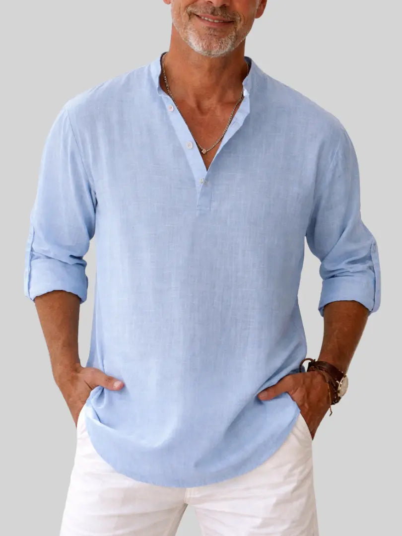 Norton | Chemise sans col en coton