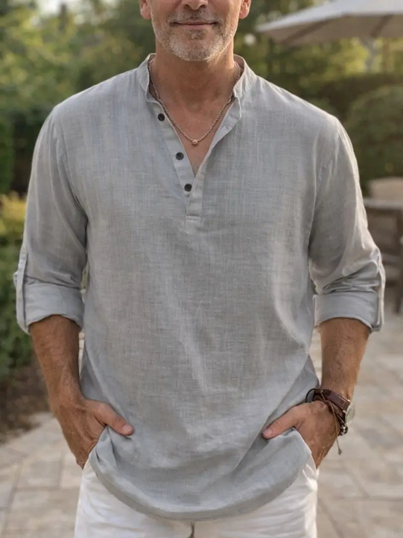 Norton | Chemise sans col en coton