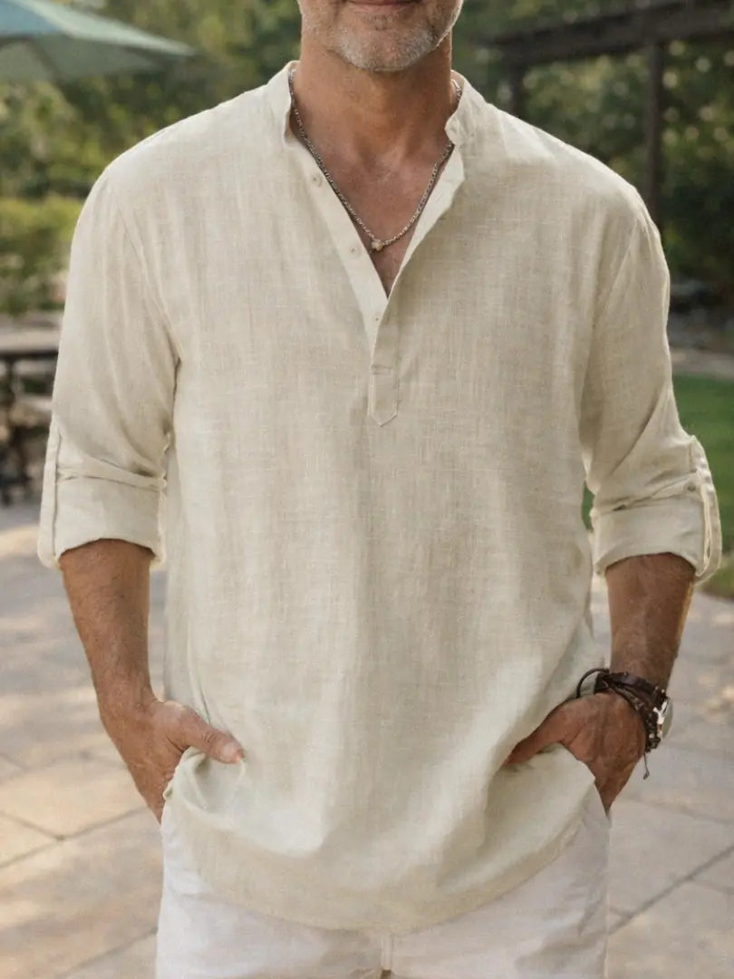 Norton | Chemise sans col en coton