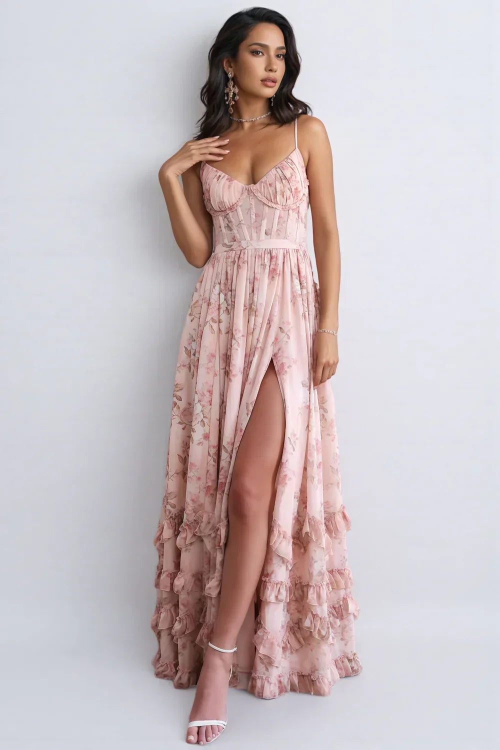 Simone | Robe midi silhouette vaporeuse