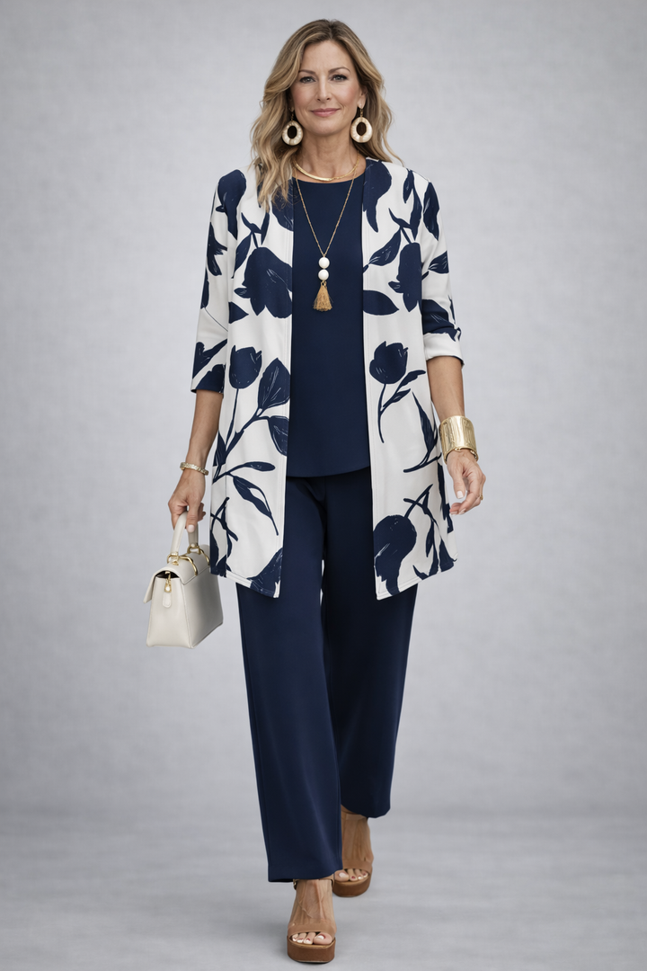 Love | Ensemble 3 pièces avec cardigan aux tons naturels