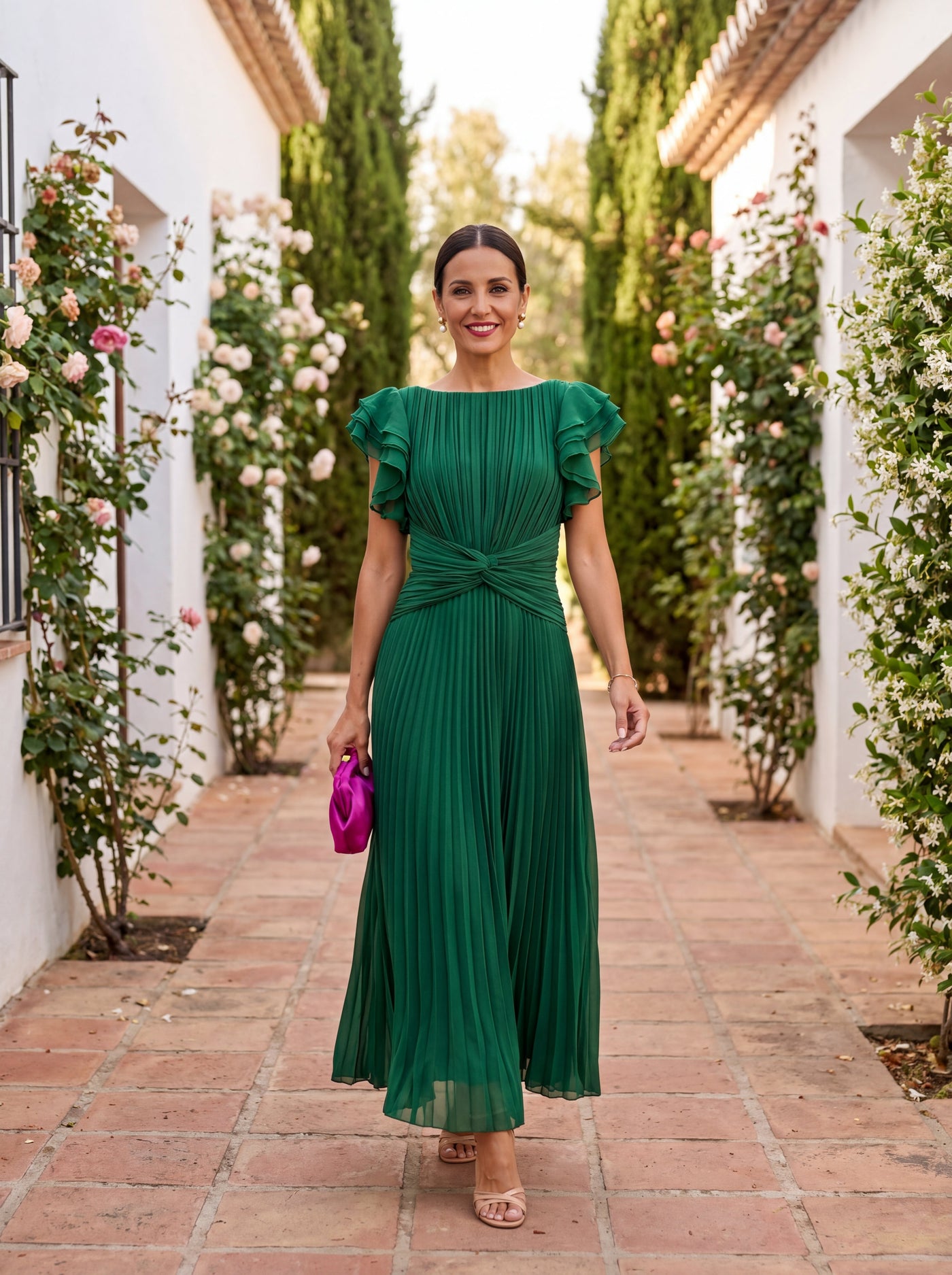 Urania | Robe longue plissée fluide