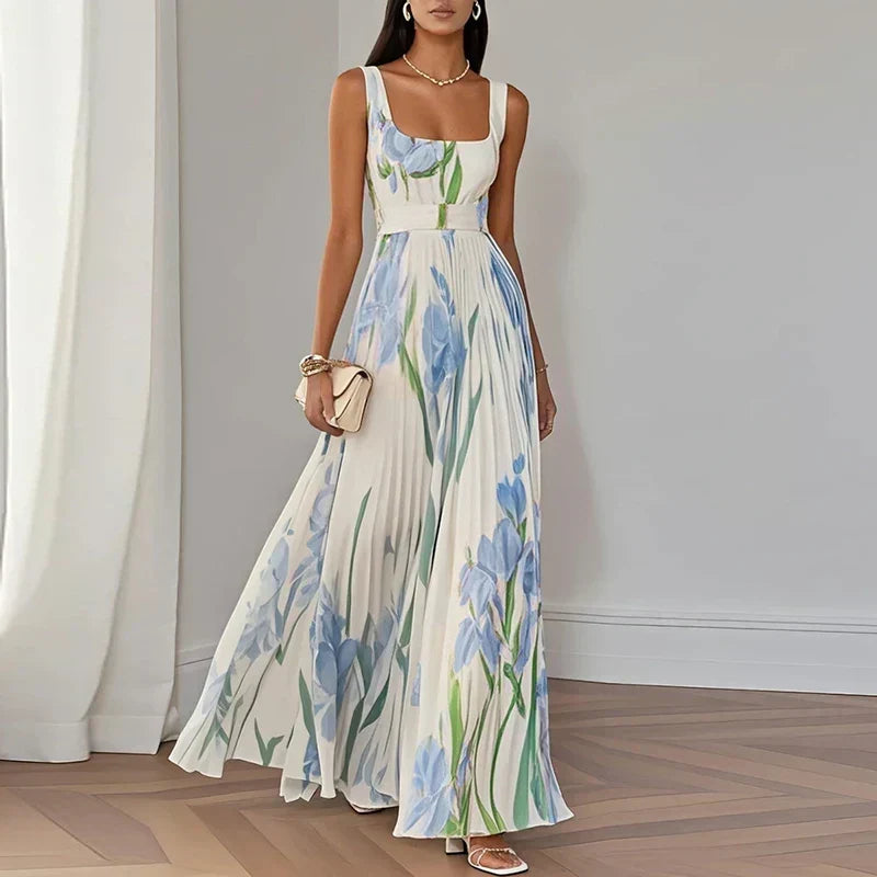 Corrine | Robe longue trapèze à fleurs