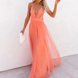 Ffion | Robe longue légère corail