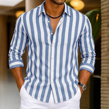 Justin | Chemise de vacances rayée en lin