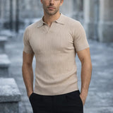 Ward | Polo en maille côtelée col V