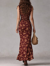 Vesna | Robe midi bohème à manches volantées