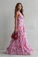 Cali | Robe longue à cascade de roses