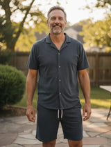 Beau | Ensemble chemise et short en velours côtelé