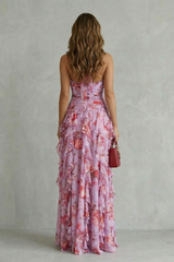 Cali | Robe longue à cascade de roses