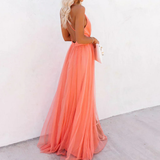 Ffion | Robe longue légère corail