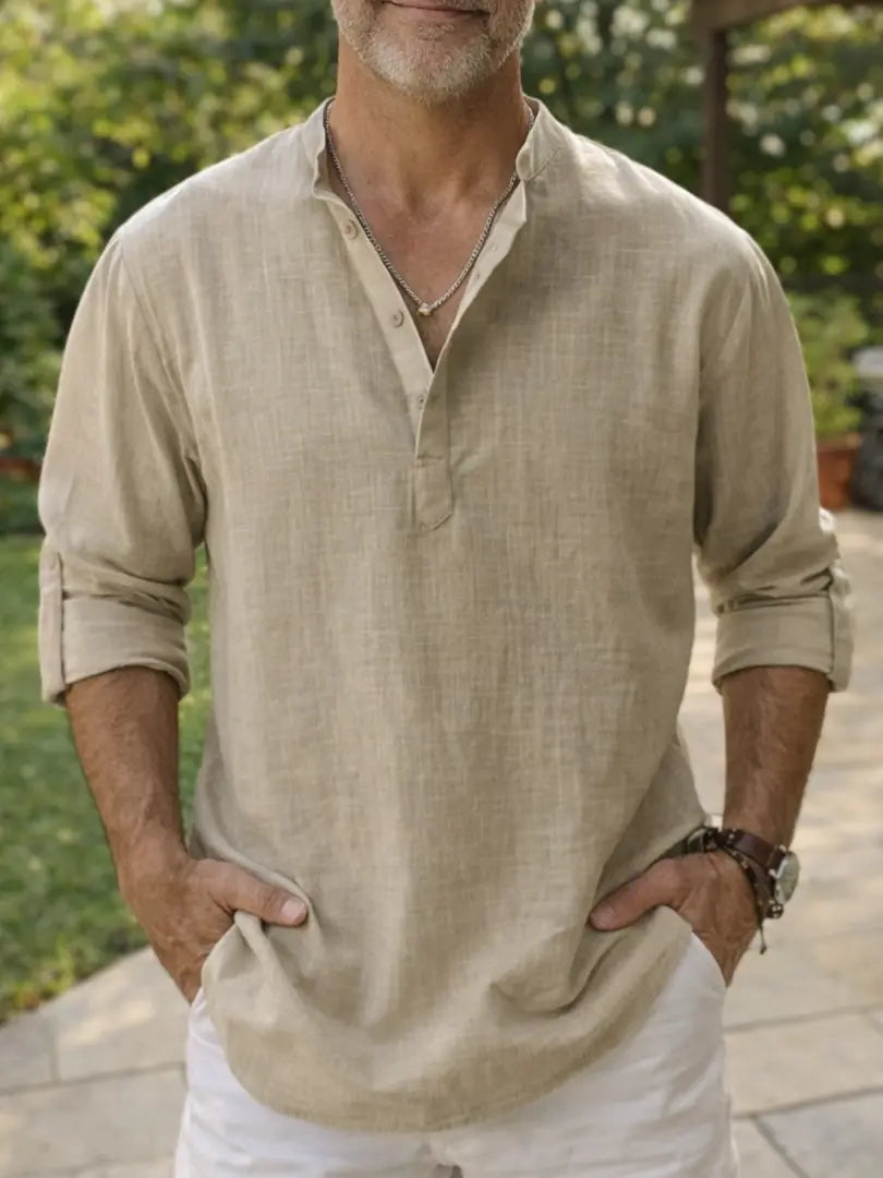 Norton | Chemise sans col en coton
