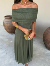 Zuriel | Robe midi en lin et soie