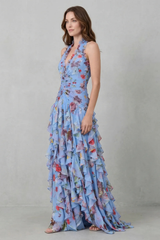 Cali | Robe longue à cascade de roses