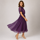 Felicity | Robe longue en mousseline bordée de dentelle