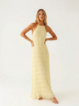 Madeline | Robe longue dos nu à volants étagés