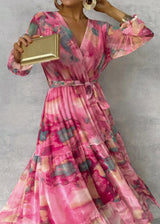 Jeanie | Robe midi portefeuille à imprimé fleuri