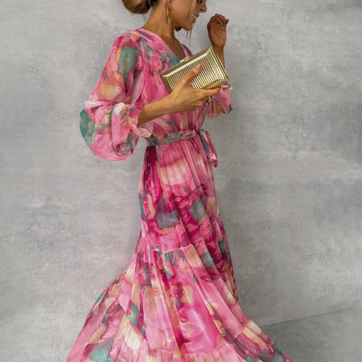 Jeanie | Robe midi portefeuille à imprimé fleuri