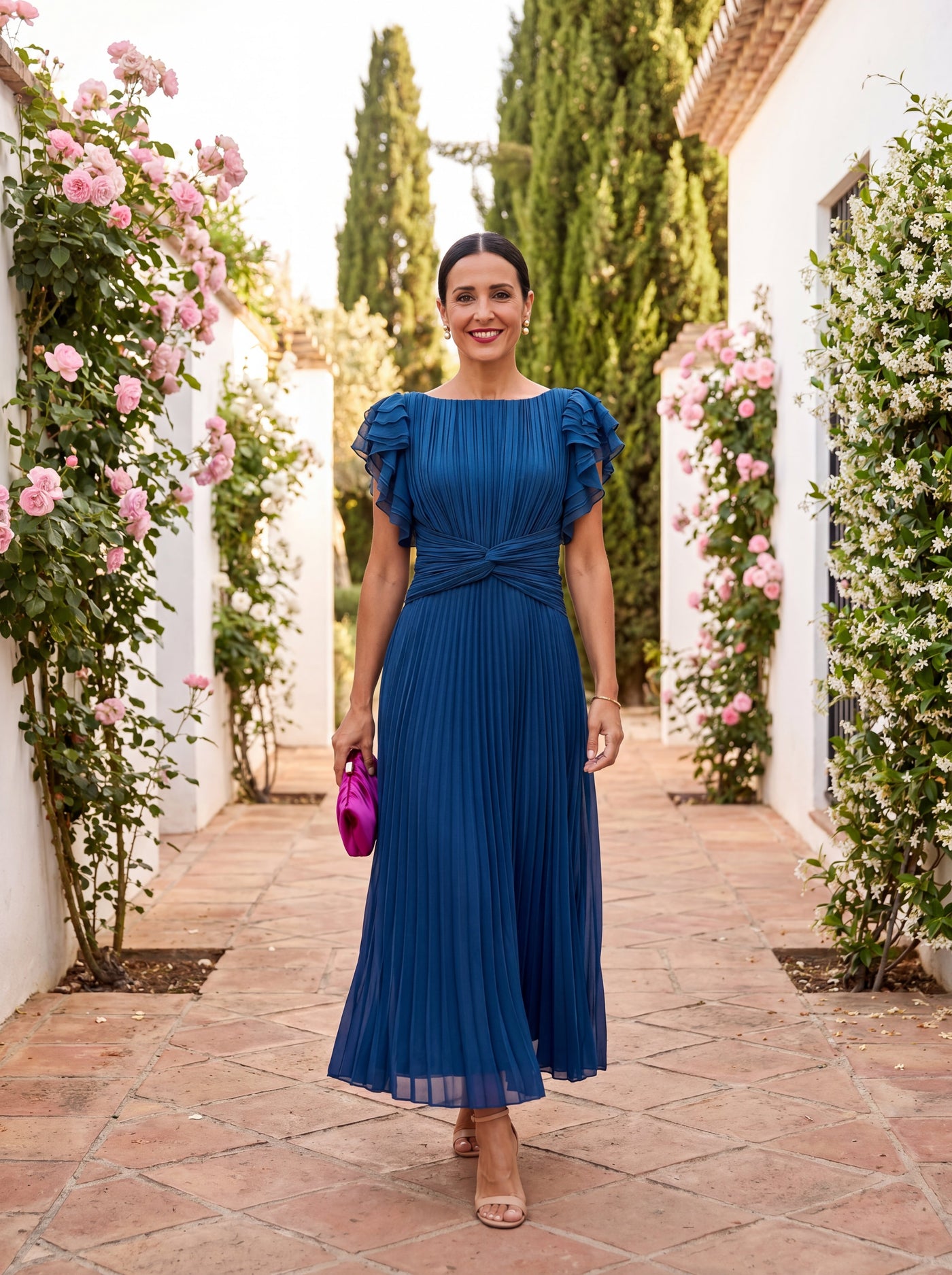 Urania | Robe longue plissée fluide