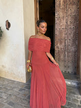 Zuriel | Robe midi en lin et soie