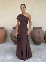 Zuriel | Robe midi en lin et soie
