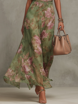 Jaycee | Robe longue dos nu à fleurs aquarelle