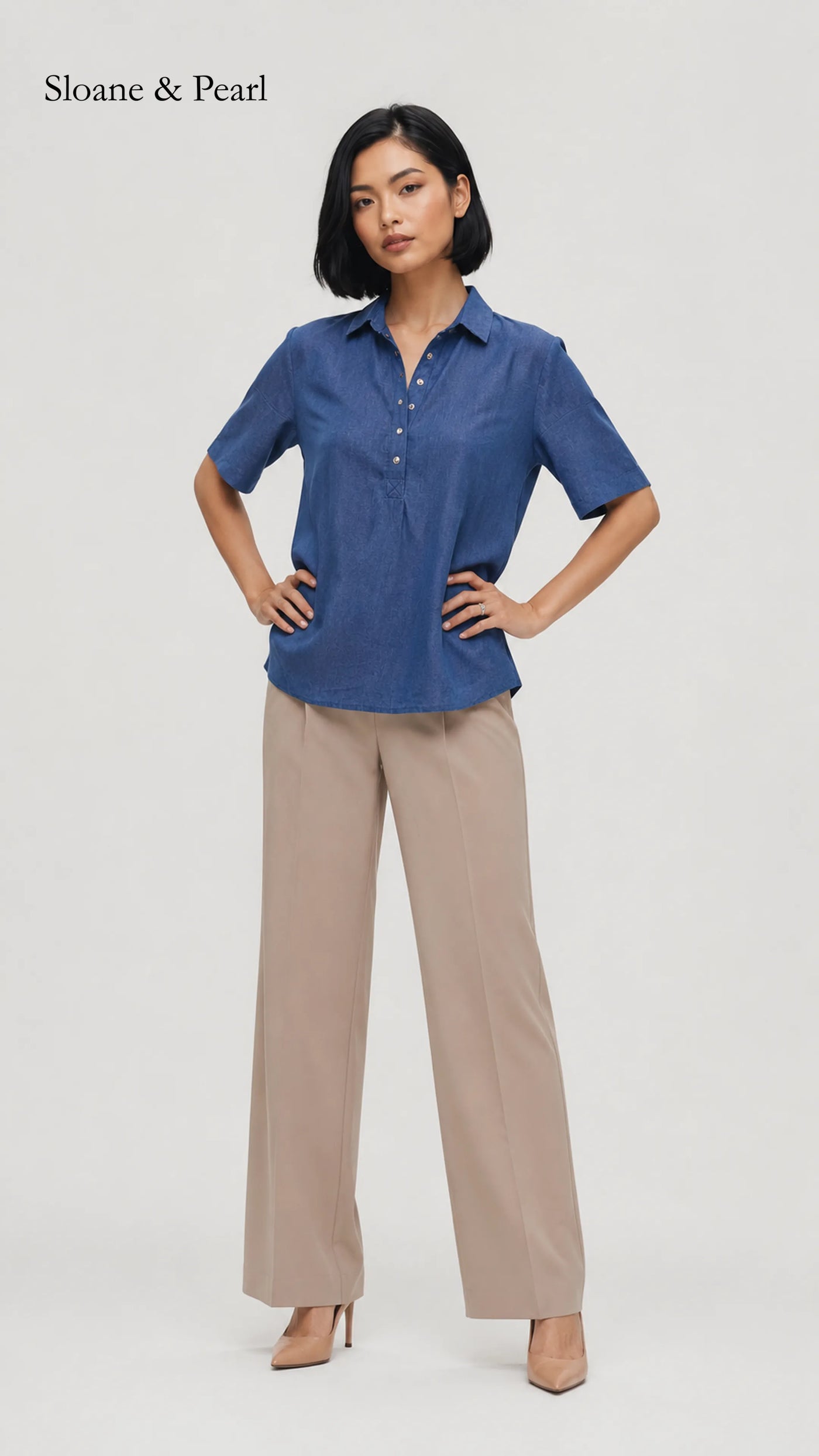 Celia | Blouse boutonnée à col chemise