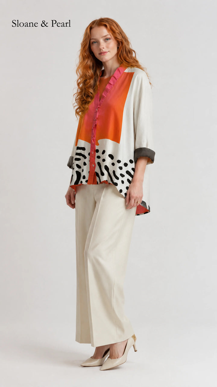 Olive | Blouse imprimée lumineuse