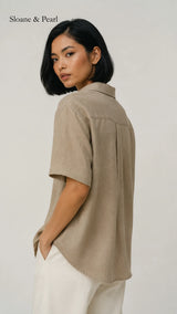 Celia | Blouse boutonnée à col chemise