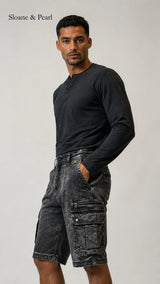 Mario | Short cargo en denim fonctionnel