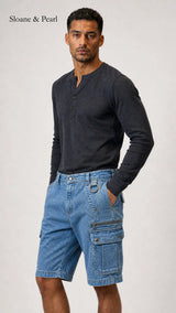 Mario | Short cargo en denim fonctionnel