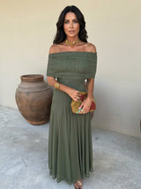 Zuriel | Robe midi en lin et soie