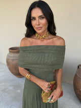Zuriel | Robe midi en lin et soie