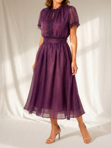 Felicity | Robe longue en mousseline bordée de dentelle