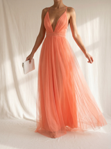 Ffion | Robe longue légère corail
