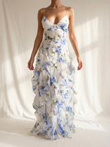 Kesia | Robe midi fleurie à détails froncés