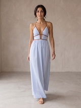 Jovi | Robe longue rayée à encolure ajourée