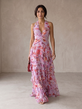 Cali | Robe longue à cascade de roses