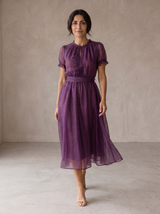 Felicity | Robe longue en mousseline bordée de dentelle