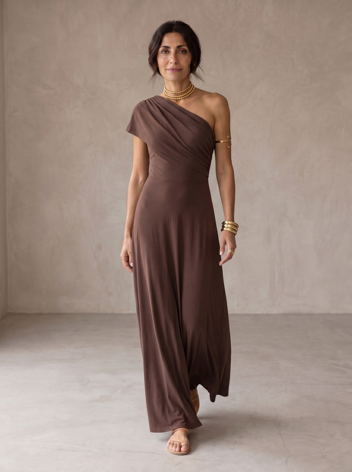 Zuriel | Robe midi en lin et soie