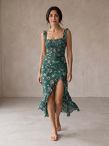 Vesna | Robe midi bohème à manches volantées