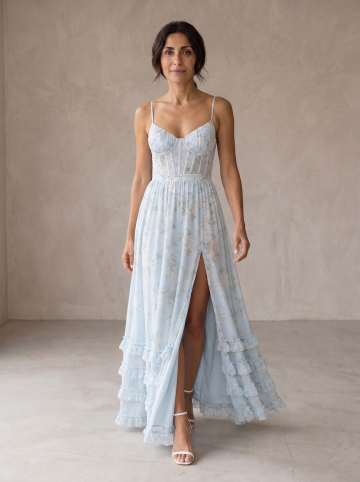 Simone | Robe midi silhouette vaporeuse